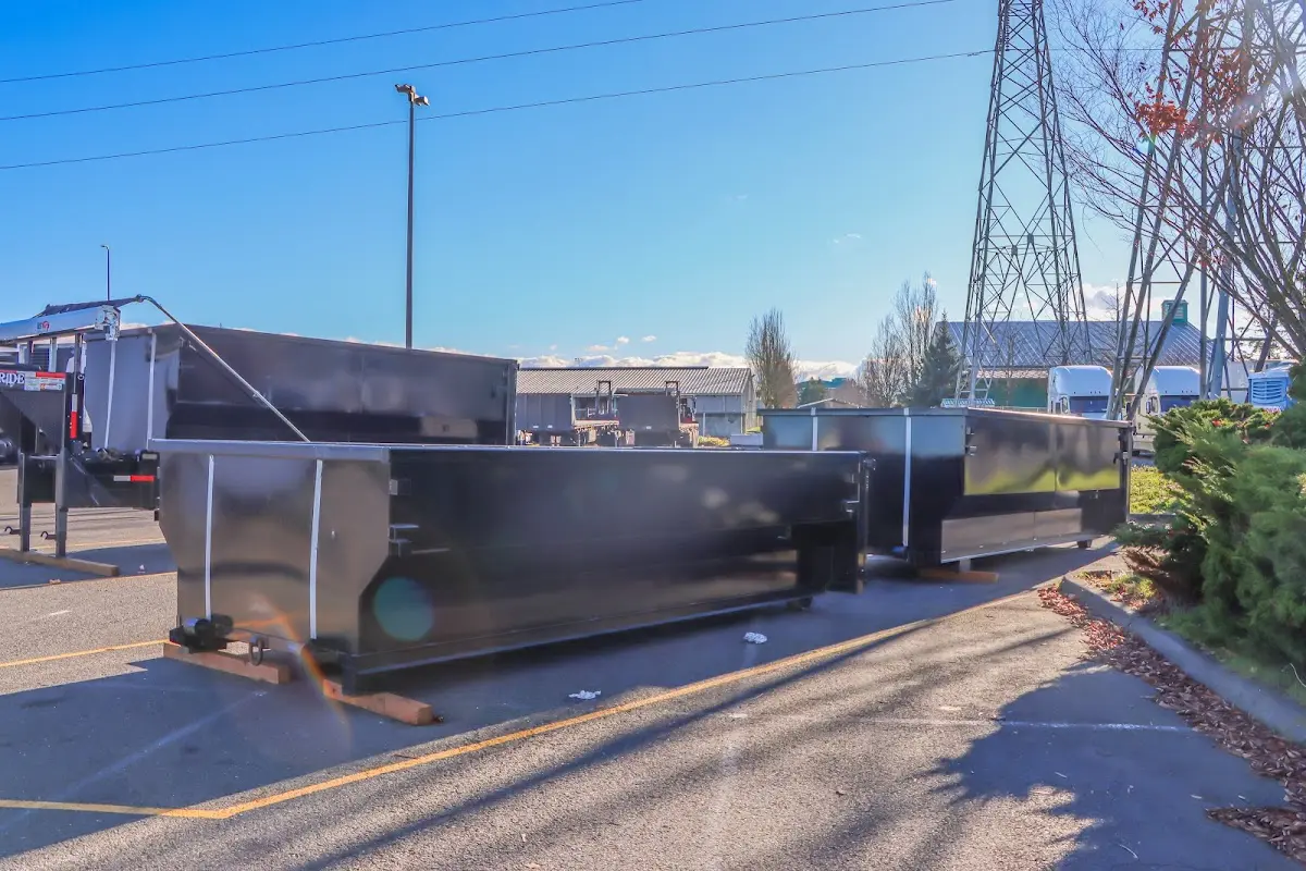 Roll-off dumpster ready for waste disposal at job site for Estate Cleanout Dumpster Rental in Springettsbury